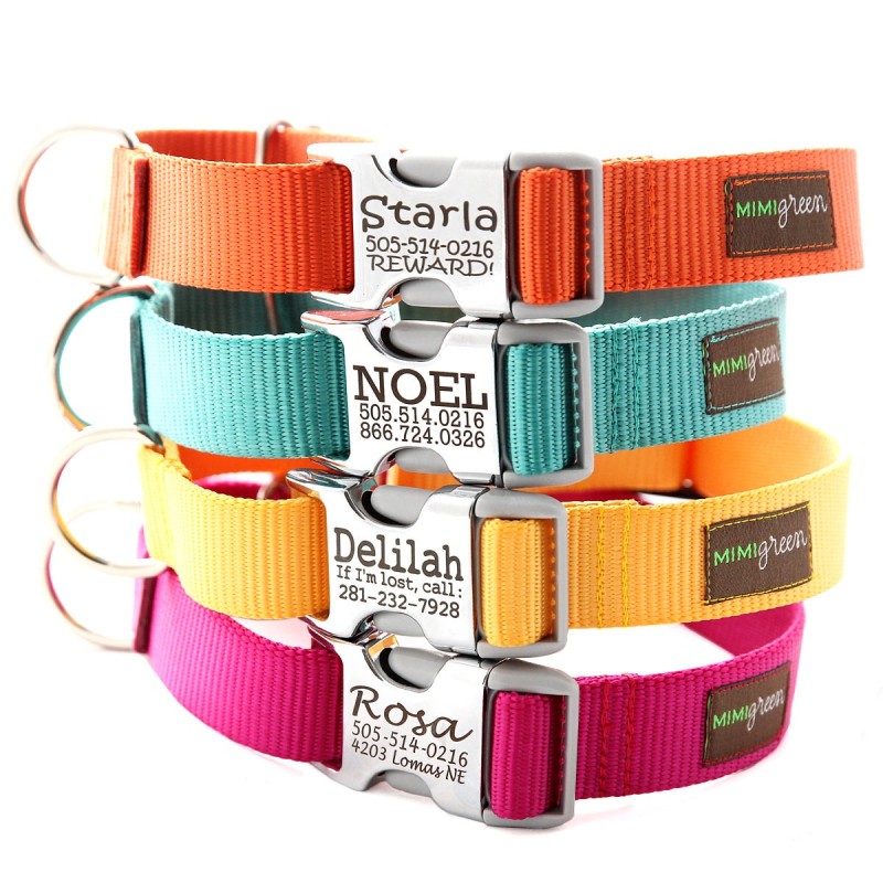 Collar de nylon ajustable con cierre de seguridad