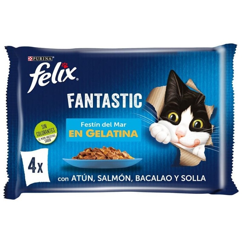 Comida húmeda en gelatina – Festín del mar 4x85 g