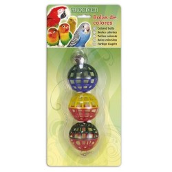 Pelotas con cascabel para pájaros – Set de 3 unidades